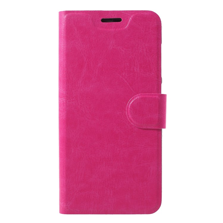 Crazy Horse Texture Stand Leather Card Holder Mobile Case (Built-in Steel Sheet) for Asus ZenFone Live (L1) ZA550KL - Rose-3