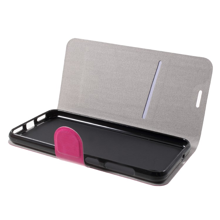 Crazy Horse Texture Stand Leather Card Holder Mobile Case (Built-in Steel Sheet) for Asus ZenFone Live (L1) ZA550KL - Rose-5