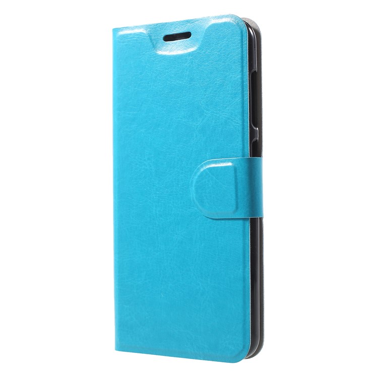 Crazy Horse Texture Stand Leather Card Holder Mobile Phone Case (Built-in Steel Sheet) for Asus ZenFone Lite (L1) ZA551KL / Live (L1) ZA550KL - Blue-3