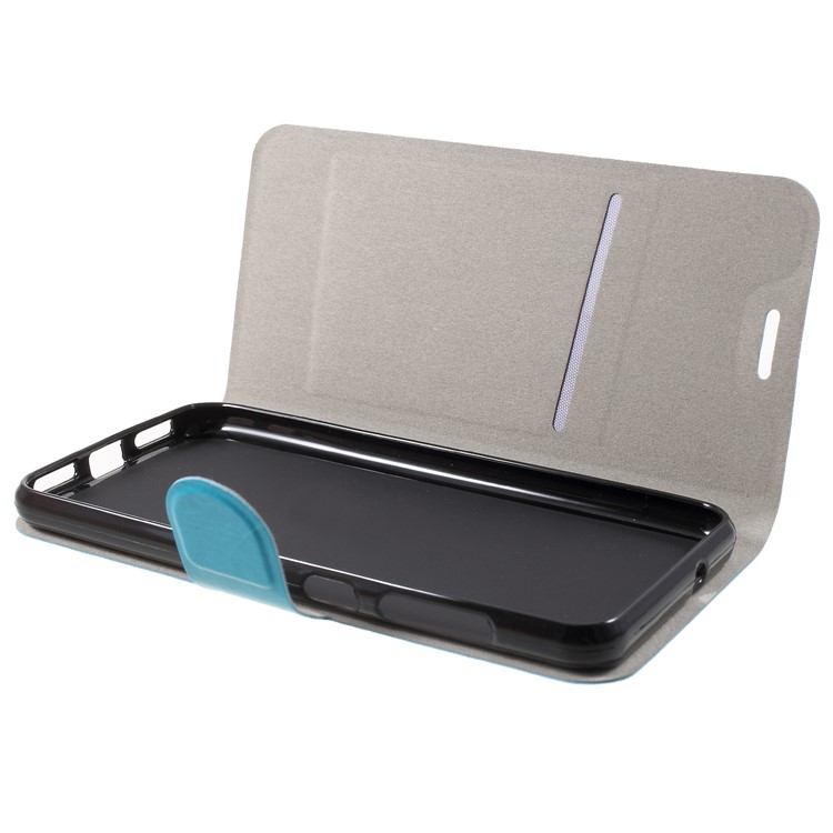 Crazy Horse Texture Stand Leather Card Holder Mobile Phone Case (Built-in Steel Sheet) for Asus ZenFone Lite (L1) ZA551KL / Live (L1) ZA550KL - Blue-5