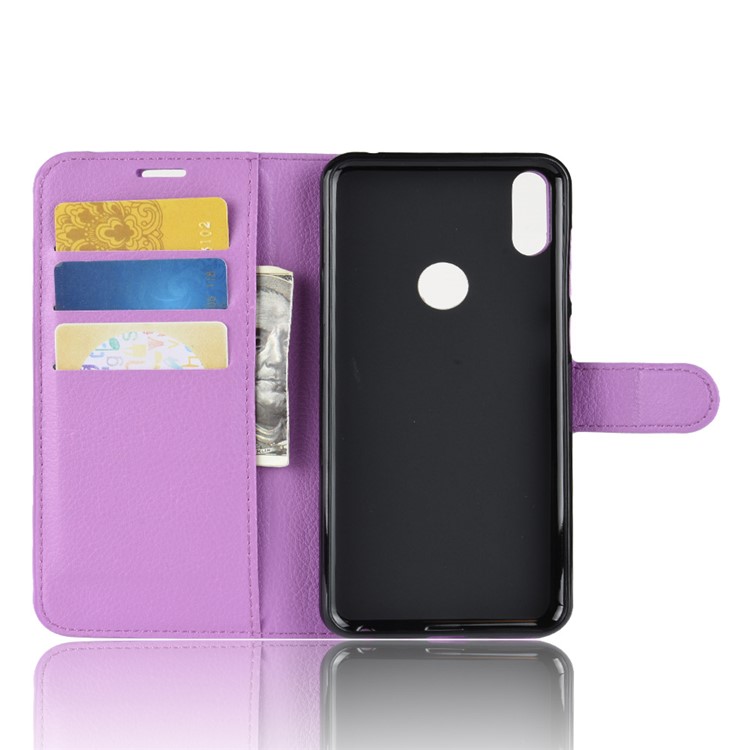 Litchi Skin Leather Stand Case with Card Slots for Asus Zenfone Max Pro (M1) ZB601KL - Purple-3