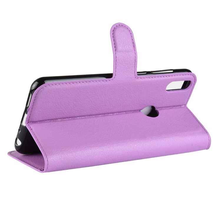 Litchi Skin Leather Stand Case with Card Slots for Asus Zenfone Max Pro (M1) ZB601KL - Purple-5