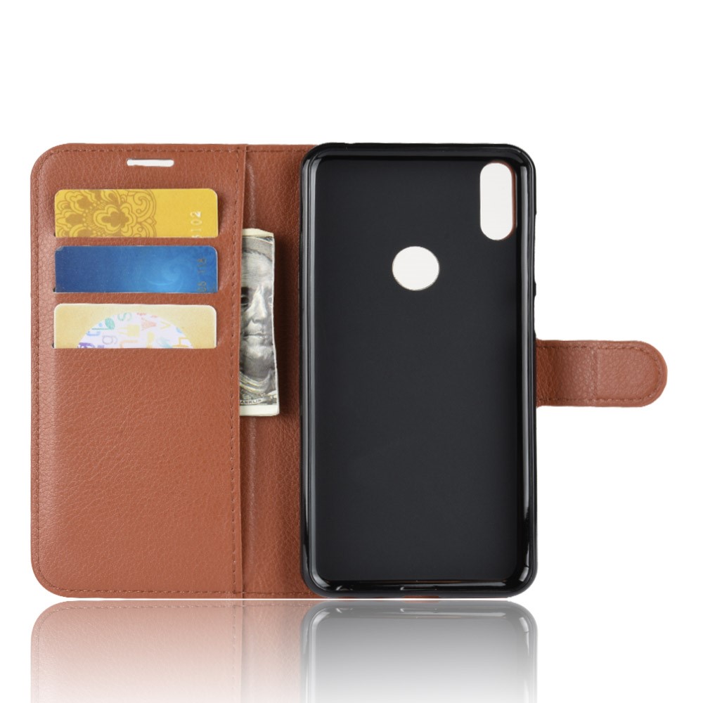 Litchi Skin Leather Stand Cover with Card Slots for Asus Zenfone Max Pro (M1) ZB601KL - Brown-3