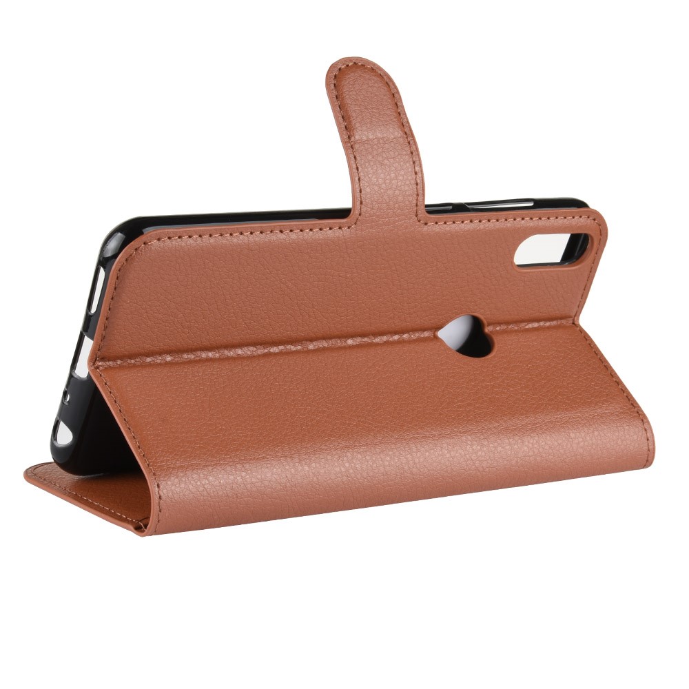 Litchi Skin Leather Stand Cover with Card Slots for Asus Zenfone Max Pro (M1) ZB601KL - Brown-5