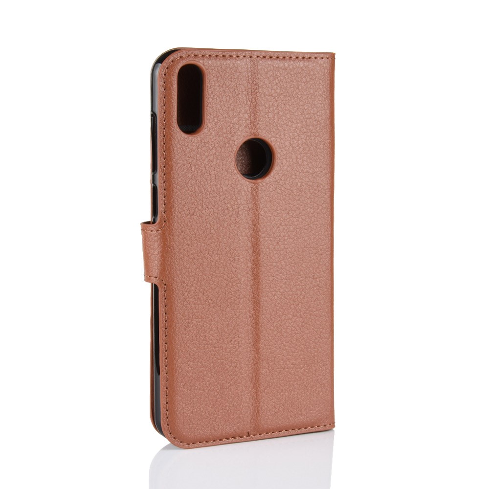 Litchi Skin Leather Stand Toup Com Slots de Cartão Para Asus Zenfone Max Pro (m1) Zb601kl - Castanho