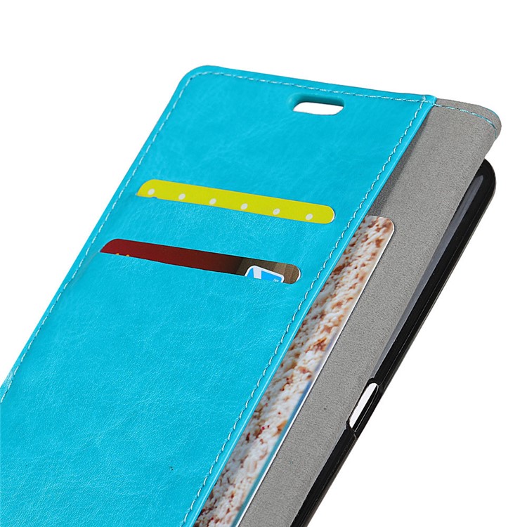 Crazy Horse PU Leather Stand Phone Cover for Asus ZenFone Live (L1) ZA550KL - Blue-3