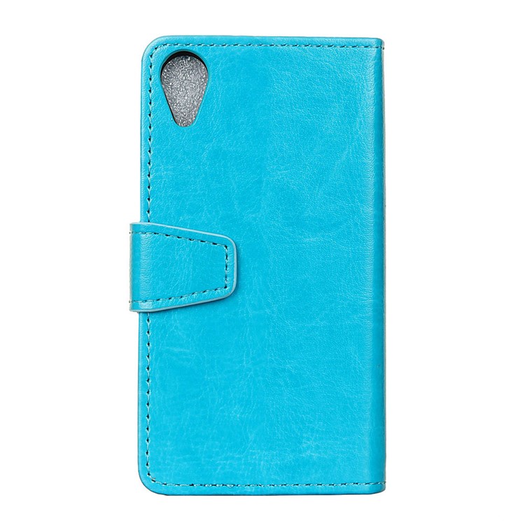 Crazy Horse PU Leather Stand Phone Cover for Asus ZenFone Live (L1) ZA550KL - Blue-4