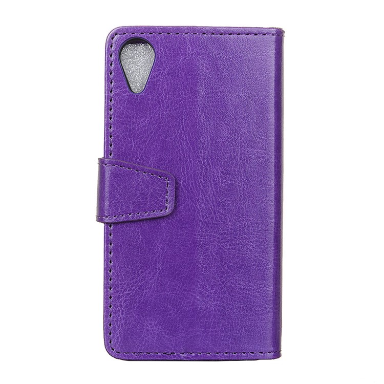 Crazy Horse PU Leather Wallet Mobile Phone Case for Asus ZenFone Live (L1) ZA550KL / Lite (L1) ZA551K - Purple-4