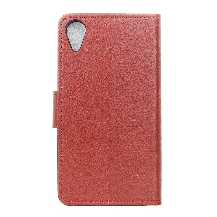 Litchi Skin Leather Wallet Stand Cell Phone Case for Asus ZenFone Live (L1) ZA550KL / Lite (L1) ZA551K - Brown-4
