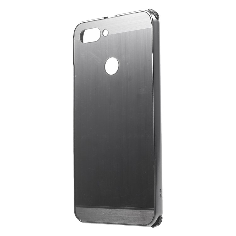 Slide-on Metal Bumper + Brushed PC Back Panel Plated Hybrid Case for Asus ZenFone Max Plus (M1) ZB570TL - Grey-2