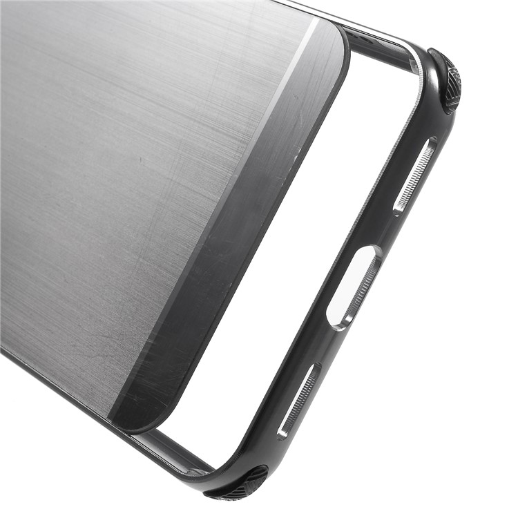 Slide-on Metal Bumper + Brushed PC Back Panel Plated Hybrid Case for Asus ZenFone Max Plus (M1) ZB570TL - Grey-5
