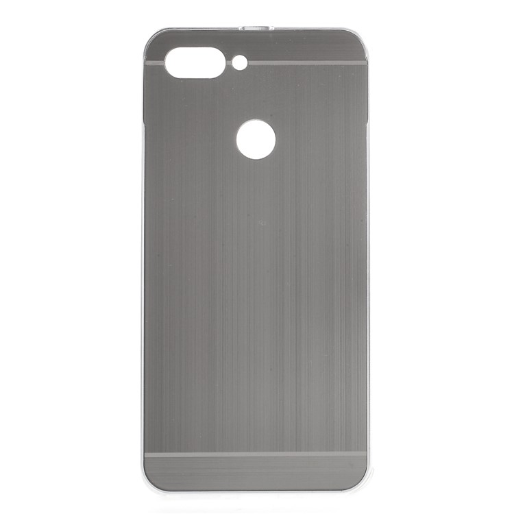 Slide-on Metal Bumper + Brushed PC Back Panel Plated Combo Casing for Asus ZenFone Max Plus (M1) ZB570TL - Silver-1