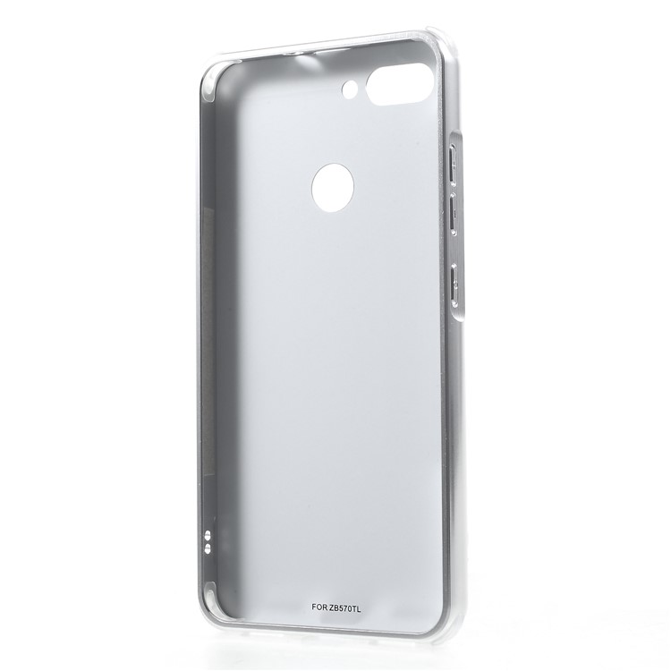 Slide-on Metal Bumper + Brushed PC Back Panel Plated Combo Casing for Asus ZenFone Max Plus (M1) ZB570TL - Silver-3