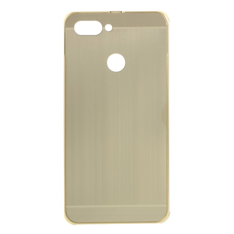 Slide-on Metal Bumper + Brushed PC Back Panel Plated Mobile Shell for Asus ZenFone Max Plus (M1) ZB570TL - Gold-1