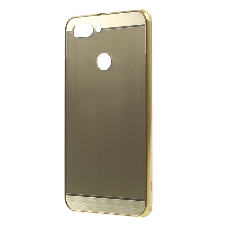 Slide-on Metal Bumper + Brushed PC Back Panel Plated Mobile Shell for Asus ZenFone Max Plus (M1) ZB570TL - Gold-2
