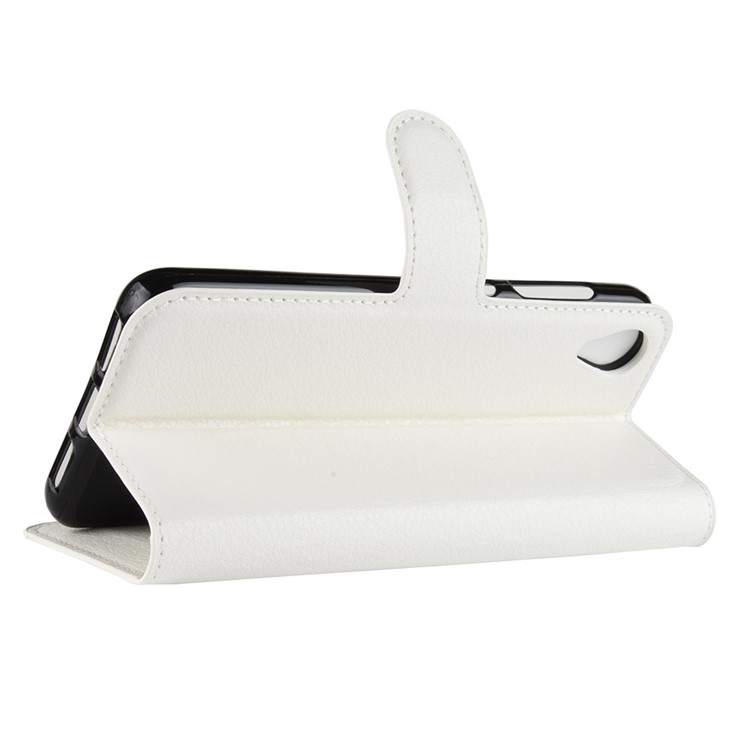 Litchi Skin Wallet Leather Stand Cover for Asus ZenFone Live (L1) ZA550KL - White-5
