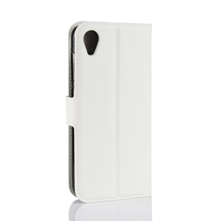 Litchi Skin Wallet Leather Stand Cover for Asus ZenFone Live (L1) ZA550KL - White-6