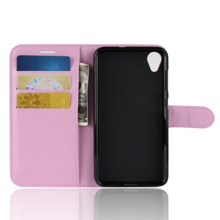 Litchi Skin Wallet Leather Stand Flip Cover for Asus ZenFone Live (L1) ZA550KL - Pink-3