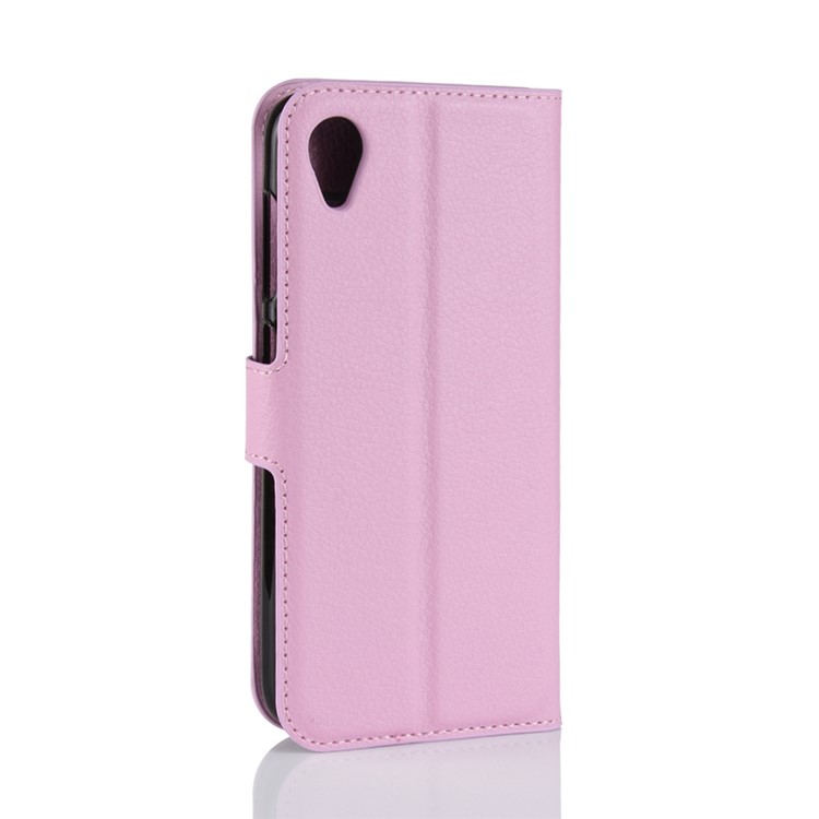 Litchi Skin Wallet Leather Stand Flip Cover for Asus ZenFone Live (L1) ZA550KL - Pink-6