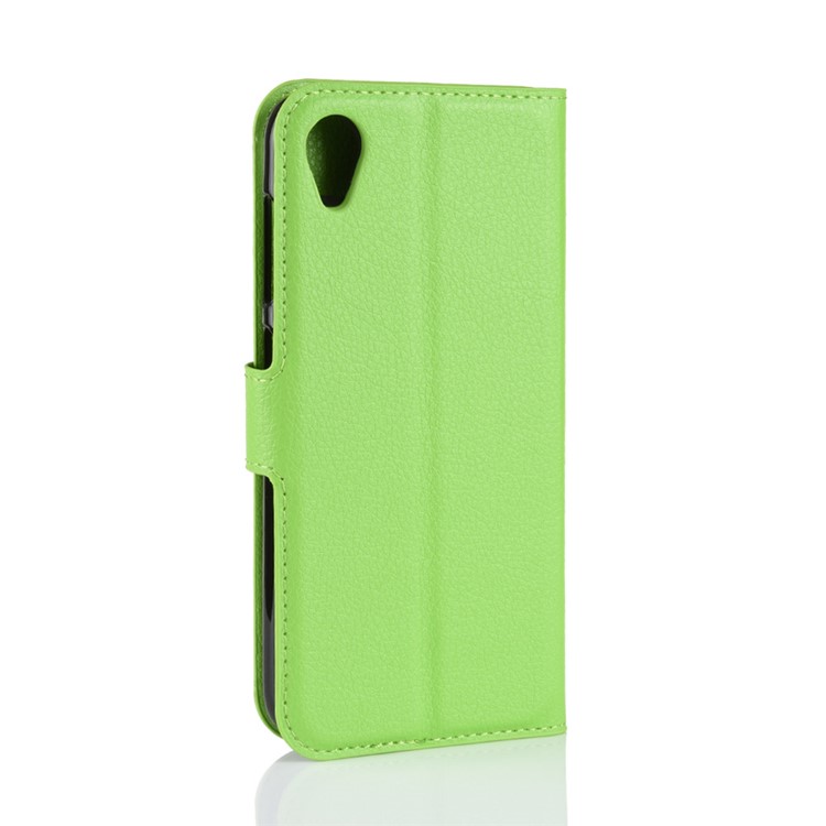 Litchi Skin Wallet Leather Stand Protective Shell for Asus ZenFone Live (L1) ZA550KL - Green-6