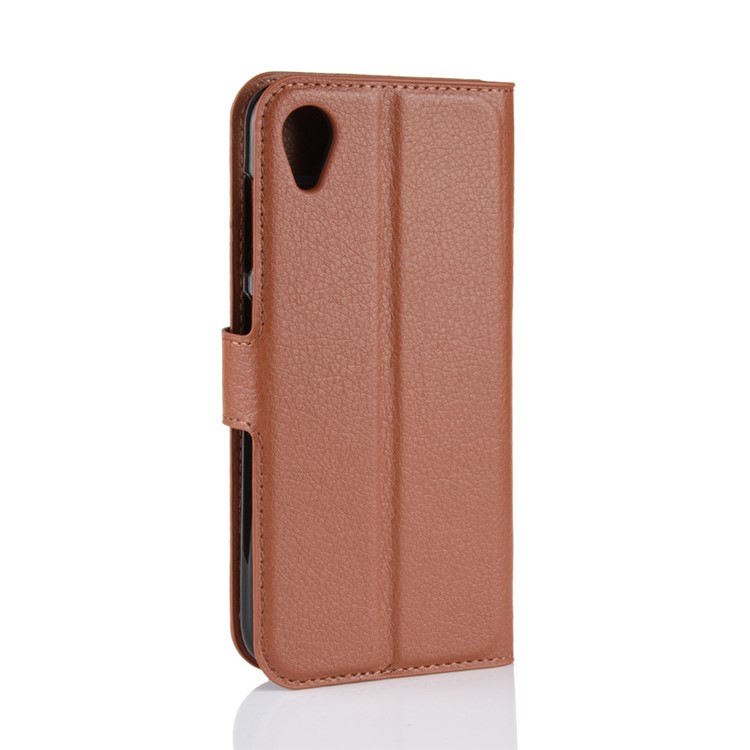Litchi Skin Wallet Leather Stand Mobile Phone Case for Asus ZenFone Live (L1) ZA550KL / Lite (L1) ZA551K - Brown-6