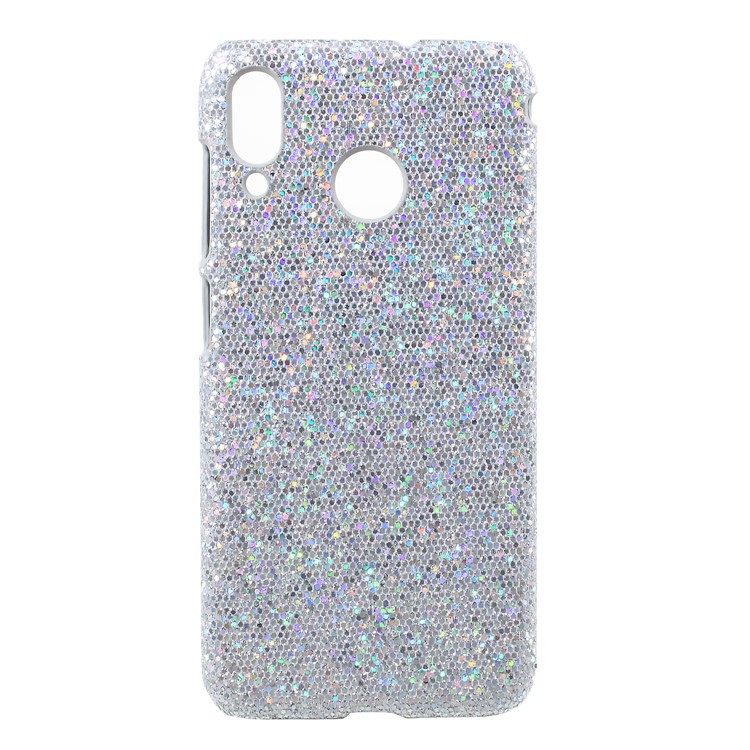 PU Leather Coated PC Phone Casing for Asus Zenfone 5Z ZS620KL - Silver Glittery Sequins-1