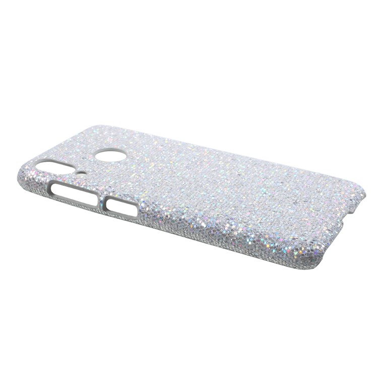 PU Leather Coated PC Phone Casing for Asus Zenfone 5Z ZS620KL - Silver Glittery Sequins-2