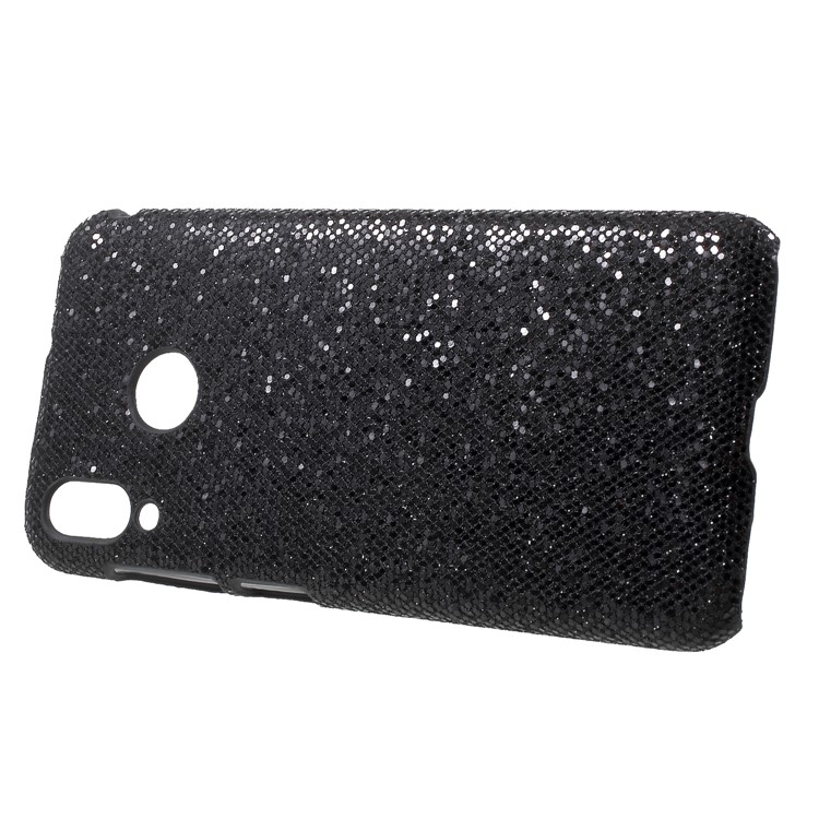 PU Leather Coated PC Phone Case for Asus Zenfone Max (M1) ZB555KL - Black Glittery Sequins-2