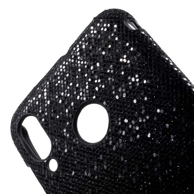 PU Leather Coated PC Phone Case for Asus Zenfone Max (M1) ZB555KL - Black Glittery Sequins-4
