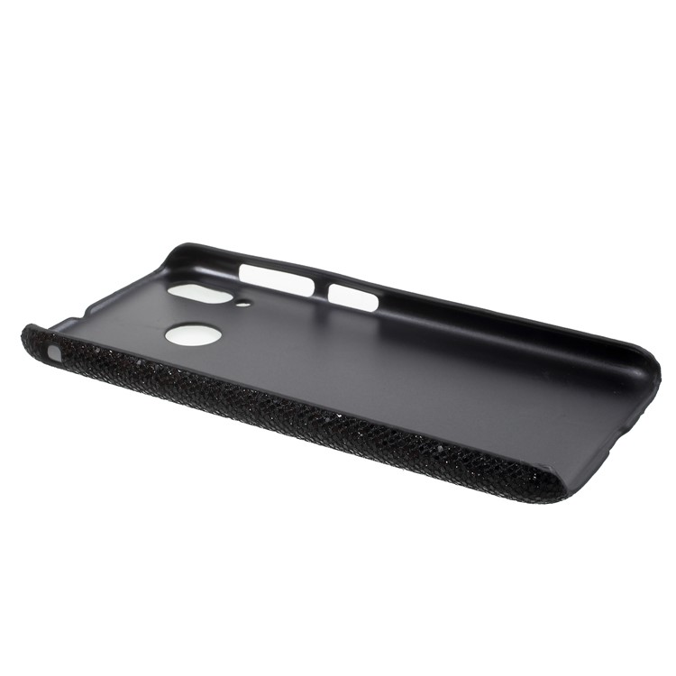 PU Leather Coated PC Phone Case for Asus Zenfone Max (M1) ZB555KL - Black Glittery Sequins-5