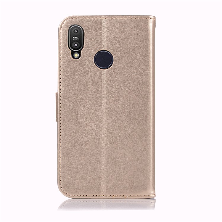 Imprinted Dream Catcher Owl Leather Wallet Phone Case for Asus Zenfone Max Pro (M1) ZB601KL - Gold-3