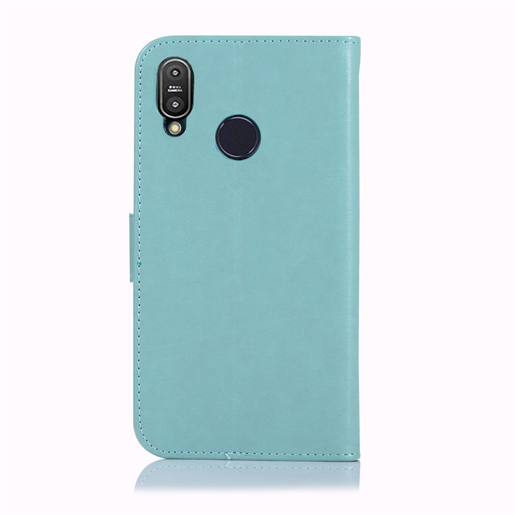 Imprinted Dream Catcher Owl Magnetic Leather Wallet Case for Asus Zenfone Max Pro (M1) ZB601KL - Baby Blue-3