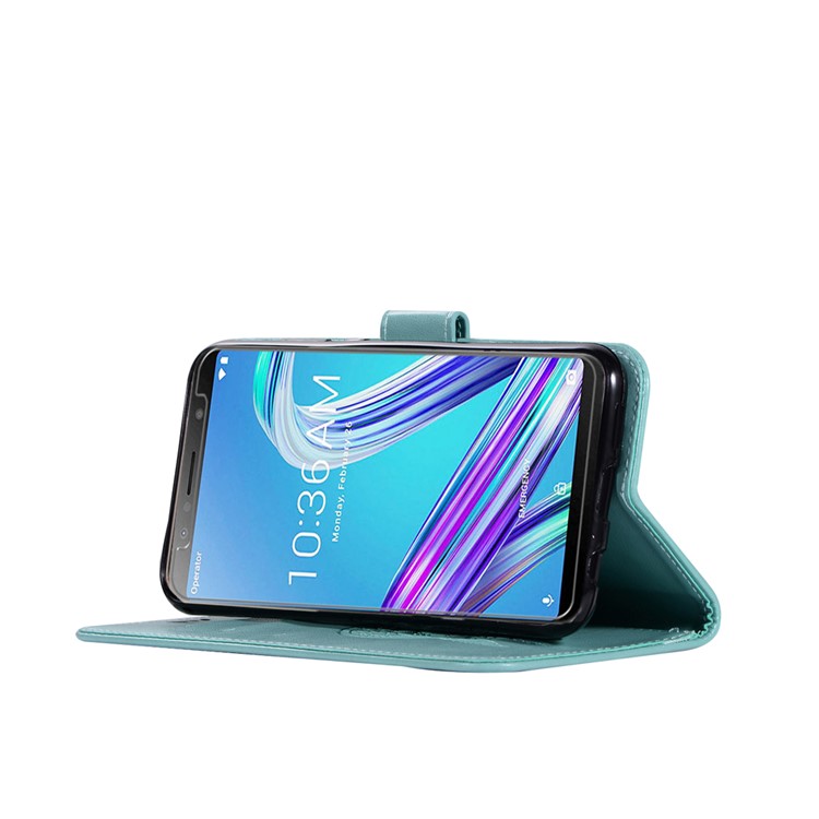 Imprinted Dream Catcher Owl Magnetic Leather Wallet Case for Asus Zenfone Max Pro (M1) ZB601KL - Baby Blue-5