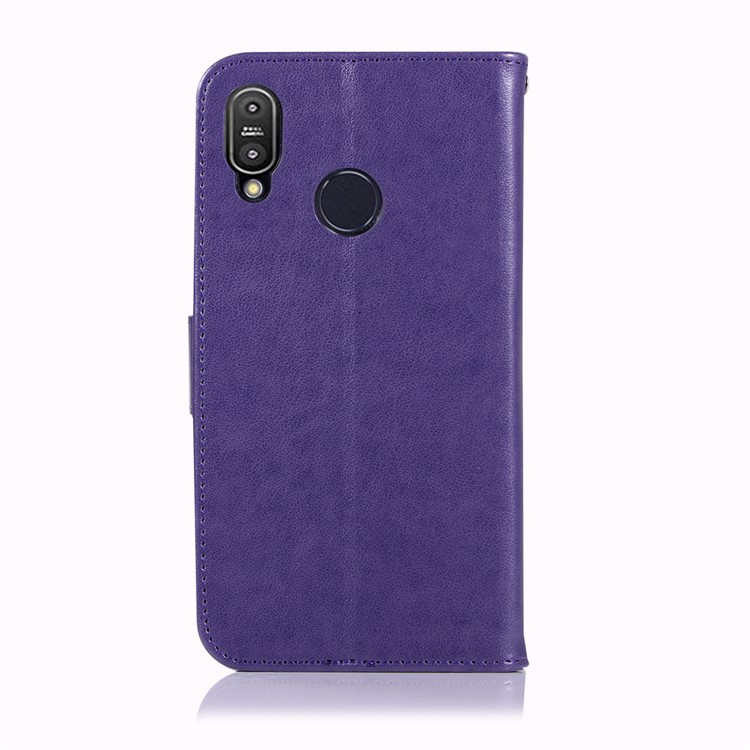 Imprinted Dream Catcher Owl PU Leather Wallet Case for Asus Zenfone Max Pro (M1) ZB601KL - Purple-3