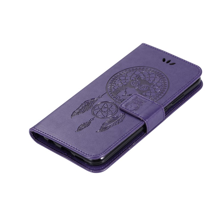Imprinted Dream Catcher Owl PU Leather Wallet Case for Asus Zenfone Max Pro (M1) ZB601KL - Purple-7