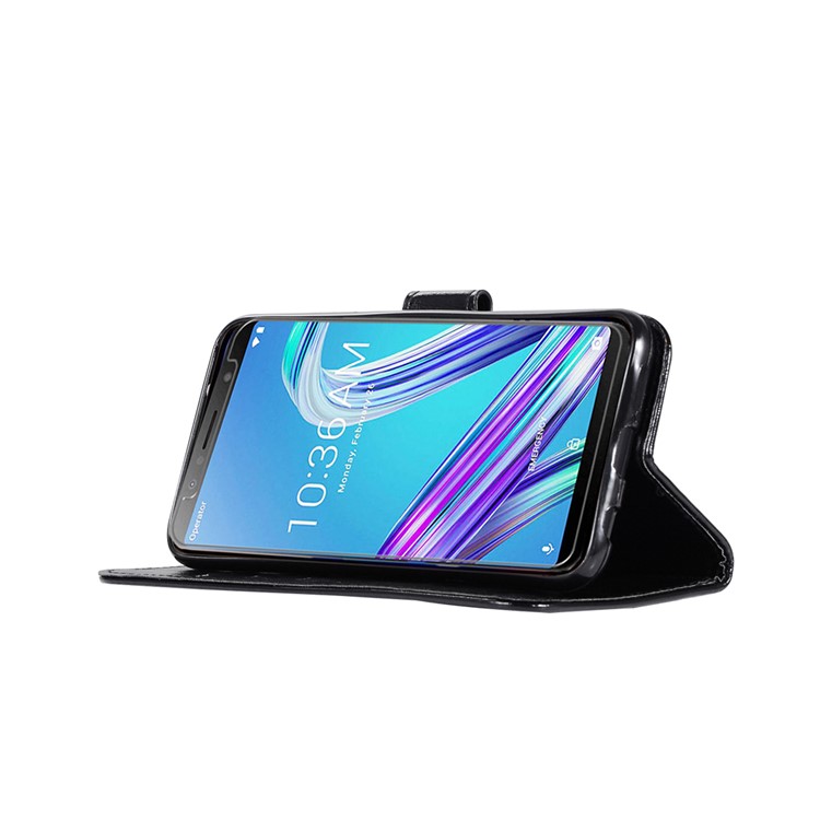 Premium Vintage Leather Wallet Case for Asus Zenfone Max Pro (M1) ZB601KL - Black-5