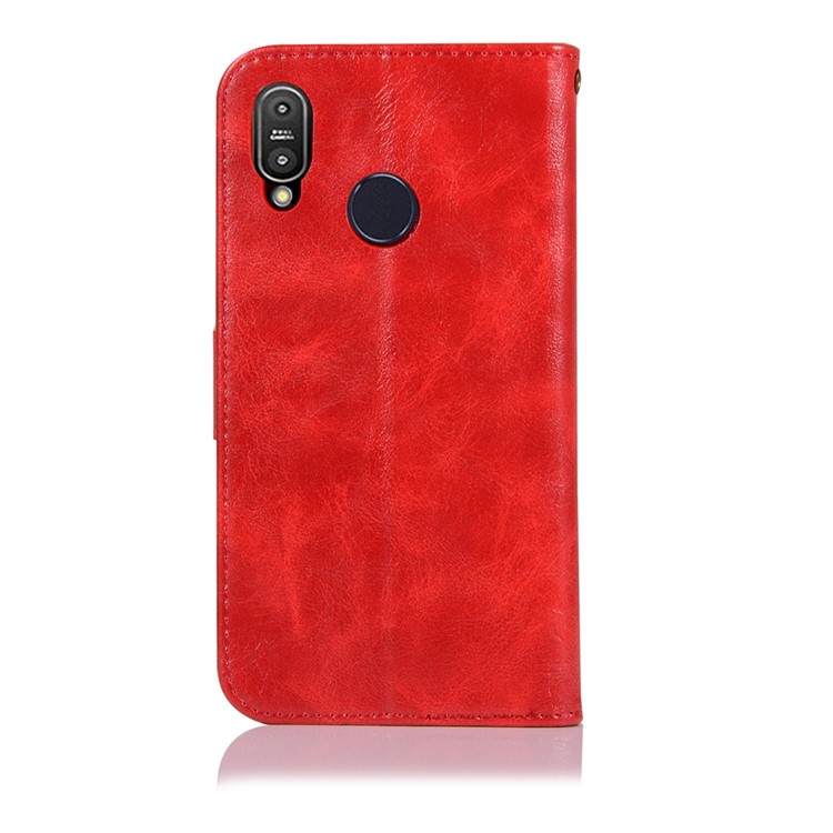 Premium Vintage Leather Wallet Phone Case for Asus Zenfone Max Pro (M1) ZB601KL - Red-3
