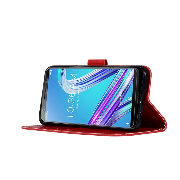 Premium Vintage Leather Wallet Phone Case for Asus Zenfone Max Pro (M1) ZB601KL - Red-5