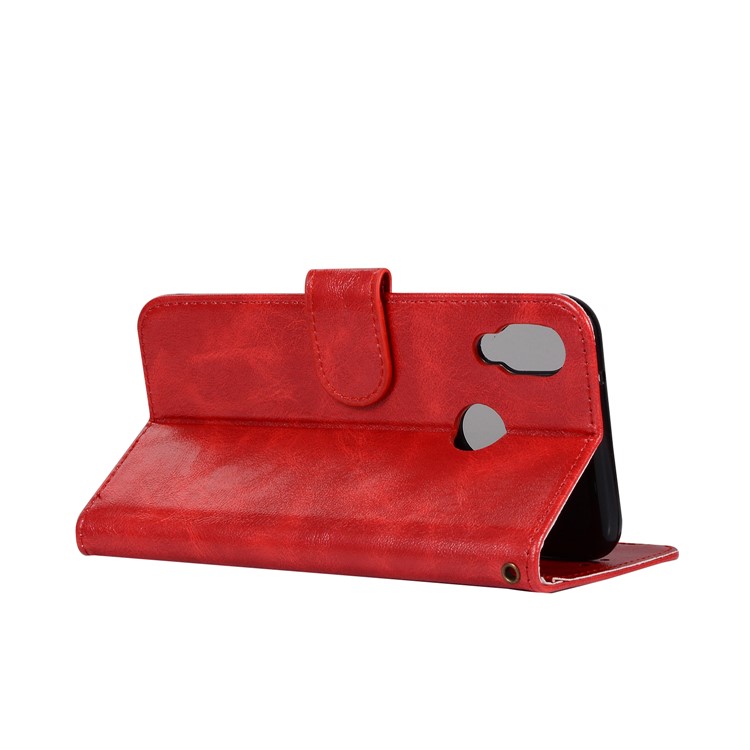 Premium Vintage Leather Wallet Phone Case for Asus Zenfone Max Pro (M1) ZB601KL - Red-6