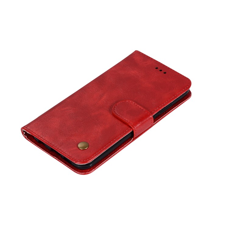 Premium Vintage Leather Wallet Phone Case for Asus Zenfone Max Pro (M1) ZB601KL - Red-7