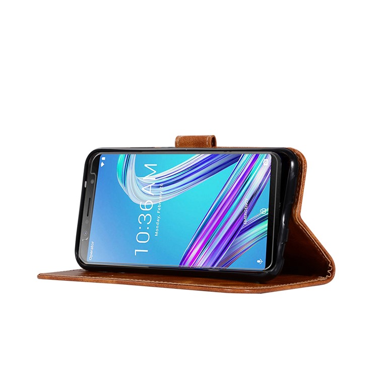 Premium Vintage Leather Stand Cover with Card Slots for Asus Zenfone Max Pro (M1) ZB601KL - Brown-5