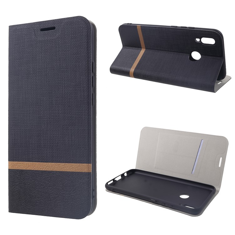 Cross Texture Card Holder Stand Leather Mobile Phone Case for Huawei nova 3i / P Smart+ - Black-1