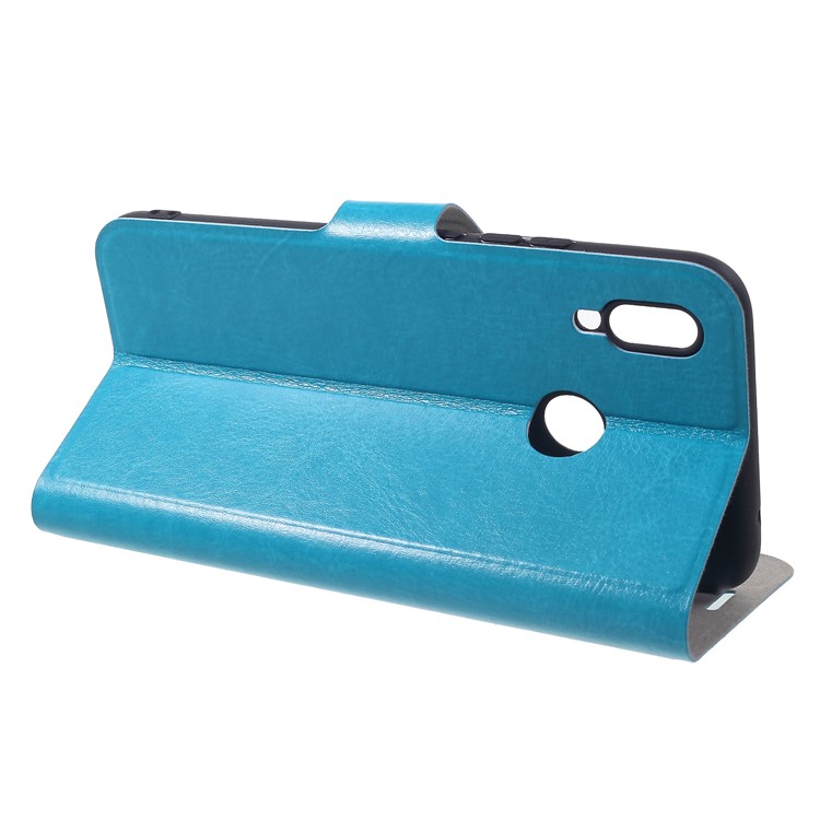 Crazy Horse Texture Stand Card Holder Leather Protector Shell for Huawei nova 3i / P Smart+ - Blue-4