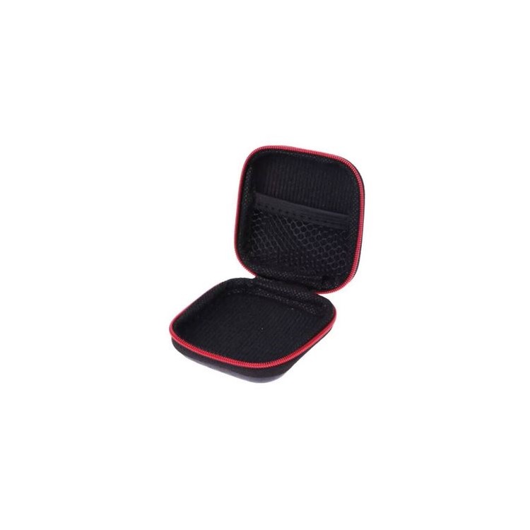Carbon Fiber Texture USB Cable Earphone Carrying Storage Bag Zipper Closure Bag-3