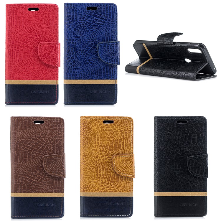 Crocodile Texture Splicing PU Leather Wallet Case for Asus Zenfone Max Pro (M1) ZB601KL - Black-10