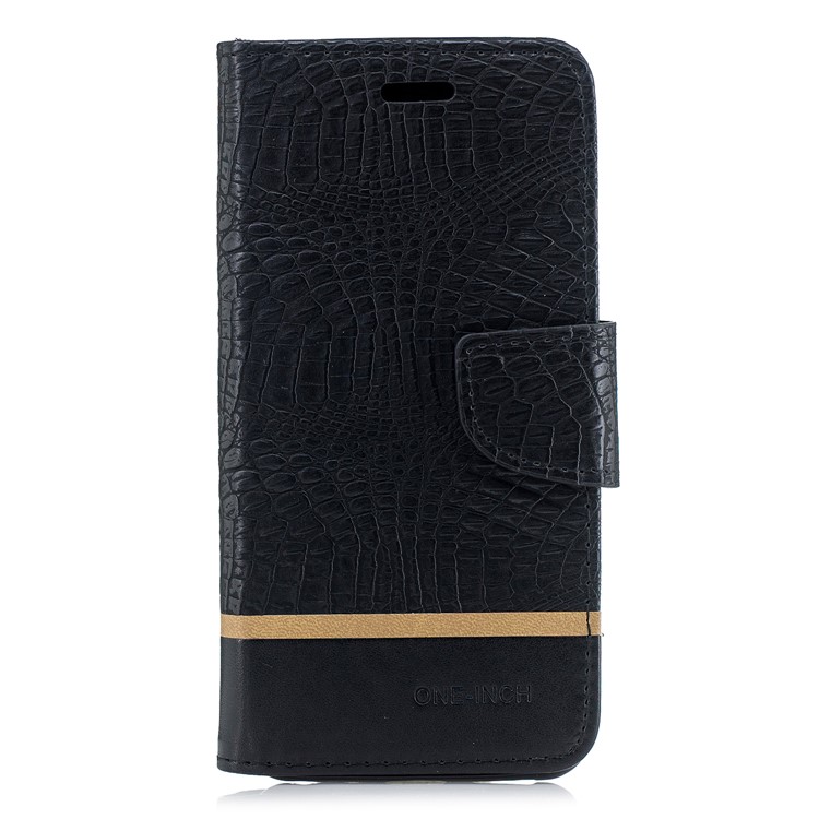 Crocodile Texture Splicing PU Leather Wallet Case for Asus Zenfone Max Pro (M1) ZB601KL - Black-2