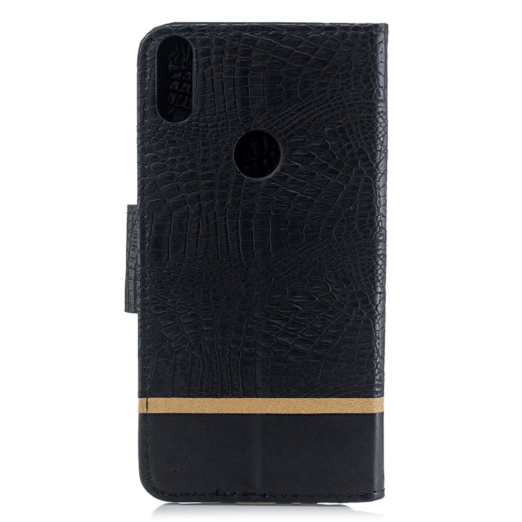 Crocodile Texture Splicing PU Leather Wallet Case for Asus Zenfone Max Pro (M1) ZB601KL - Black-3