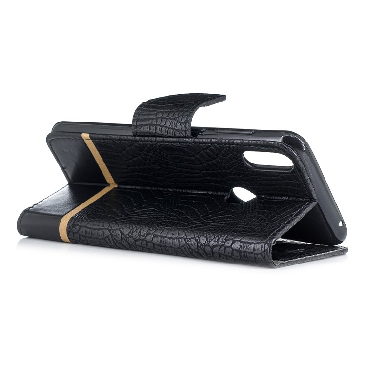 Crocodile Texture Splicing PU Leather Wallet Case for Asus Zenfone Max Pro (M1) ZB601KL - Black-4