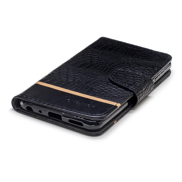 Crocodile Texture Splicing PU Leather Wallet Case for Asus Zenfone Max Pro (M1) ZB601KL - Black-6