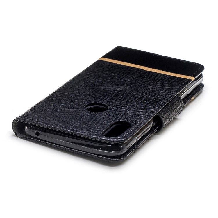 Crocodile Texture Splicing PU Leather Wallet Case for Asus Zenfone Max Pro (M1) ZB601KL - Black-7